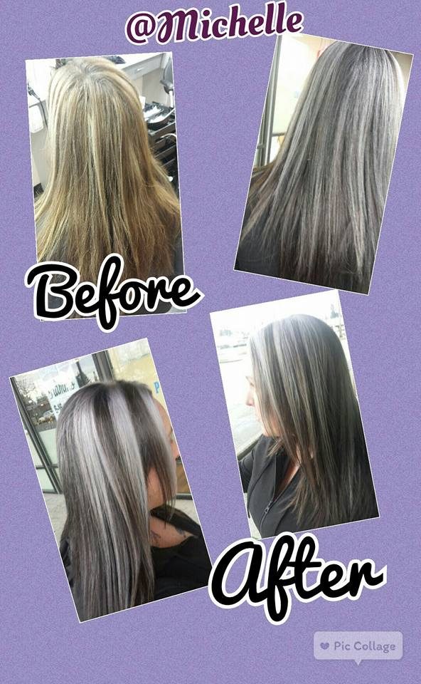 Before and after blonde highlights